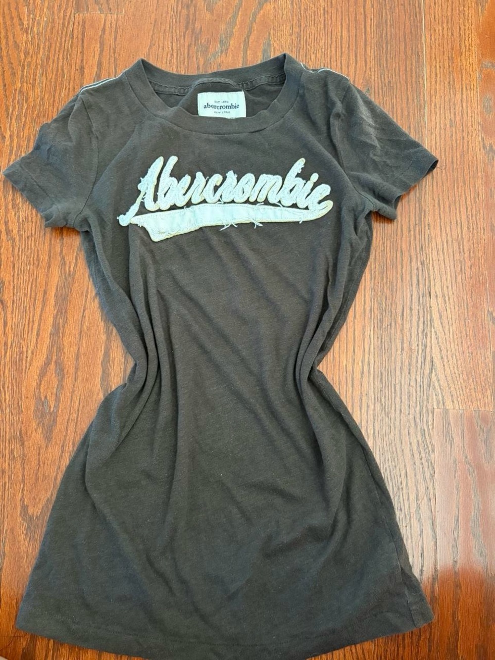 VTG Abercrombie & Fitch Women's Brown Fitted T Shirt Sz Large